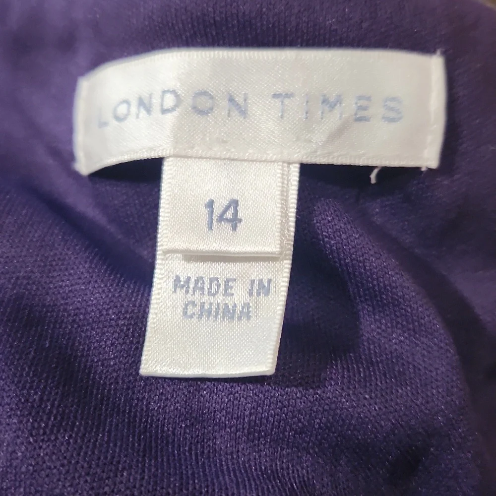 London Times Purple Tie-Strap Midi Dress - Picture 9 of 11